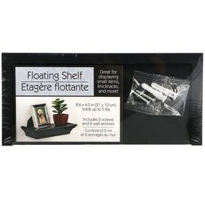 Black Floating Shelves, 8.625x4x1.5 in. Set of 3